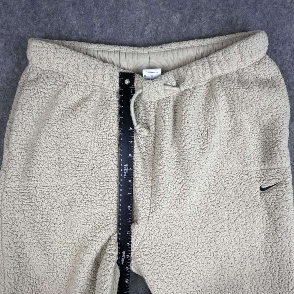 Nike Sweatshirt Pant Set Womens XL Beige Fleece Sherpa Mock Neck DD6487 Cozy - Picture 13 of 16